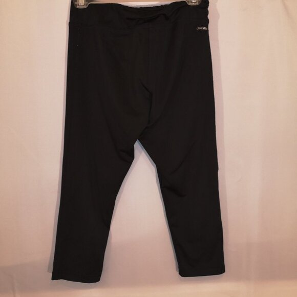 Adidas Climalite Ladies Capri Length Elastic Waist Black Leggings - Picture 2 of 8